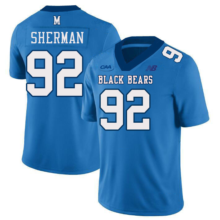 Maine Black Bears #92 Elias Sherman College Football Jerseys,Uniforms-Light Blue